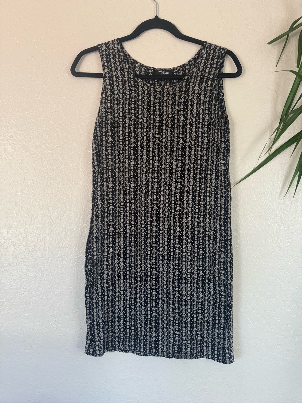 Worthington Black & White Sleeveless Patterned Shift Dress